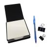 Delphinium in Color PU Leather Note Paper Holder with Artist-Designed Cover, Desk Accessory, Office Gift