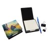Montana Bitterroot in Watercolor PU Leather Note Paper Holder with Artist-Designed Cover, Desk Accessory, Office Gift