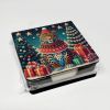 Leopard Christmas PU Leather Note Paper Holder with Artist-Designed Cover, Desk Accessory, Office Gift