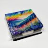 Delphinium in Color PU Leather Note Paper Holder with Artist-Designed Cover, Desk Accessory, Office Gift