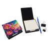 Peonies in Color PU Leather Note Paper Holder with Artist-Designed Cover, Desk Accessory, Office Gift