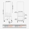 VEVOR Metal Rolling Laundry Basket with Hanging Garment Rack, Height Adjustment Laundry Hamper Cart with Basket Load and Shelf Load