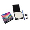 Phlox in Color PU Leather Note Paper Holder with Artist-Designed Cover, Desk Accessory, Office Gift