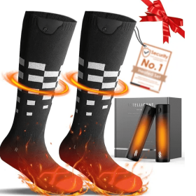 Heated Set Rechargeable - Heated Socks And Hand Warmers For Men - 2 Packs 6000mAh Electric Foot Warmers - Gifts For Camping, Hunting, Fishing And Outd