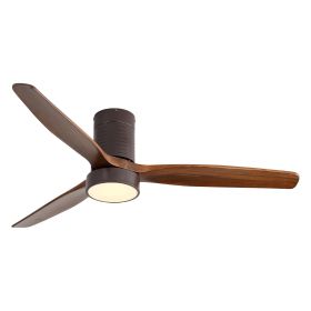 Metal And Wood Ceiling Fans (Color: Coffee)