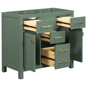 Solid Wood Bathroom Storage Cupboards (Color: Green)