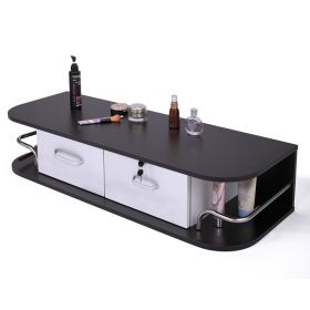 Particleboard Wall-mounted Barber Table (Option: Black White)