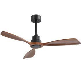 Metal And Wood Ceiling Fans (Color: Black)