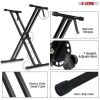 5 CORE Piano Keyboard Stand Double X Style Heavy Duty Adjustable Digital Electric Piano Riser Durable & Sturdy Music Synthesizer Holder Stands For 61
