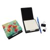 Wyoming Indian Paintbrush in Watercolor PU Leather Note Paper Holder with Artist-Designed Cover, Desk Accessory, Office Gift