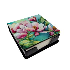 Louisiana Magnolias in Watercolor PU Leather Note Paper Holder with Artist-Designed Cover, Desk Accessory, Office Gift (Default: Default)