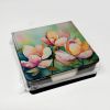 Mississippi Magnolia in Watercolor PU Leather Note Paper Holder with Artist-Designed Cover, Desk Accessory, Office Gift
