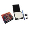 Cheetah Christmas PU Leather Note Paper Holder with Artist-Designed Cover, Desk Accessory, Office Gift