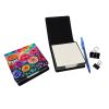 Colorful Carnations PU Leather Note Paper Holder with Artist-Designed Cover, Desk Accessory, Office Gift