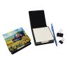 Kansas Sunflowers in Watercolor PU Leather Note Paper Holder with Artist-Designed Cover, Desk Accessory, Office Gift