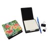 Indiana Peonies in Watercolor PU Leather Note Paper Holder with Artist-Designed Cover, Desk Accessory, Office Gift