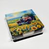 Kansas Sunflowers in Watercolor PU Leather Note Paper Holder with Artist-Designed Cover, Desk Accessory, Office Gift