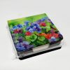 Illinois Violet in Watercolor PU Leather Note Paper Holder with Artist-Designed Cover, Desk Accessory, Office Gift